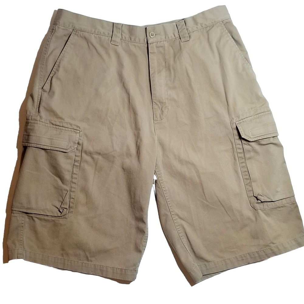 VINTAGE DKNY Cargo Shorts Khaki Beige Y2K 2000s 90 Skater Baggy Raver Streetwear